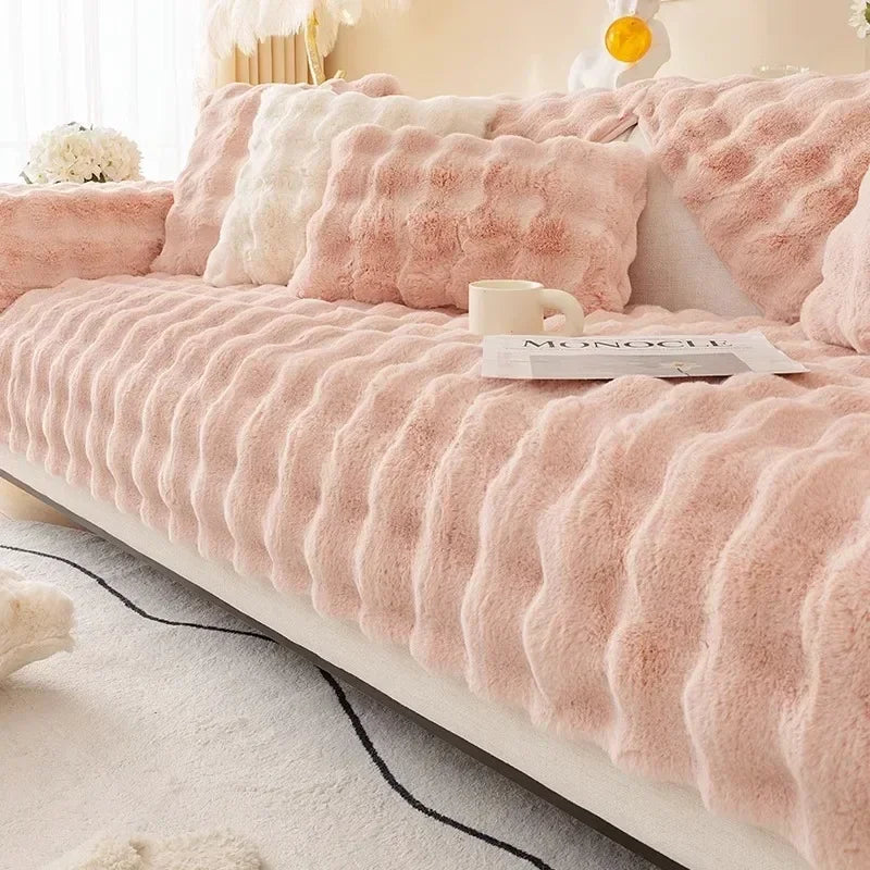 Fluffy Fleece Sofa and Pillow Cover
