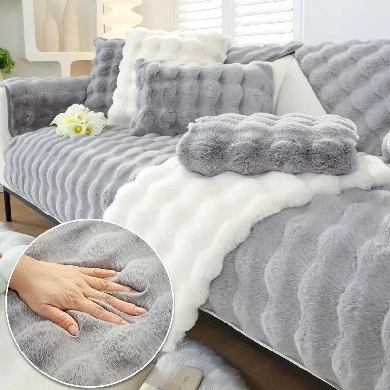 Fluffy Fleece Sofa and Pillow Cover